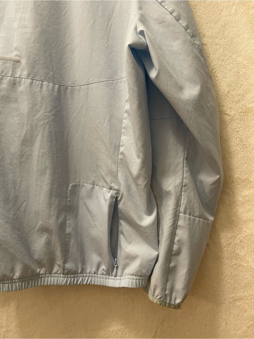 adidas Women's Pale Blue Windbreaker with White Stripe Accents - Picture 6 of 6